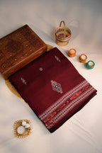 khanduapata Maroon & Green Colour Design Cotton Saree For Women - Distacart