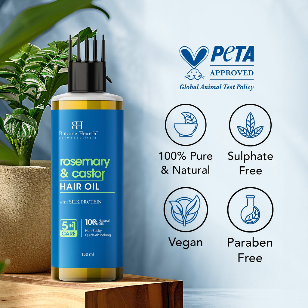 Botanic Hearth 100% Pure Rosemary Castor Oil for Hair Growth