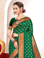 Shree Shyam Fashion Paithani Silk Green Saree - Distacart