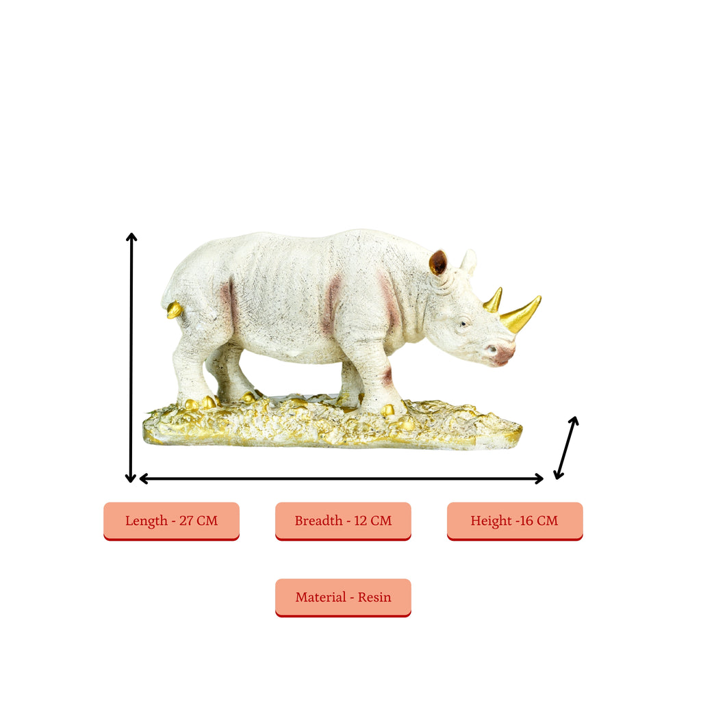 Sowpeace Resin White Rhino Decor - Distacart