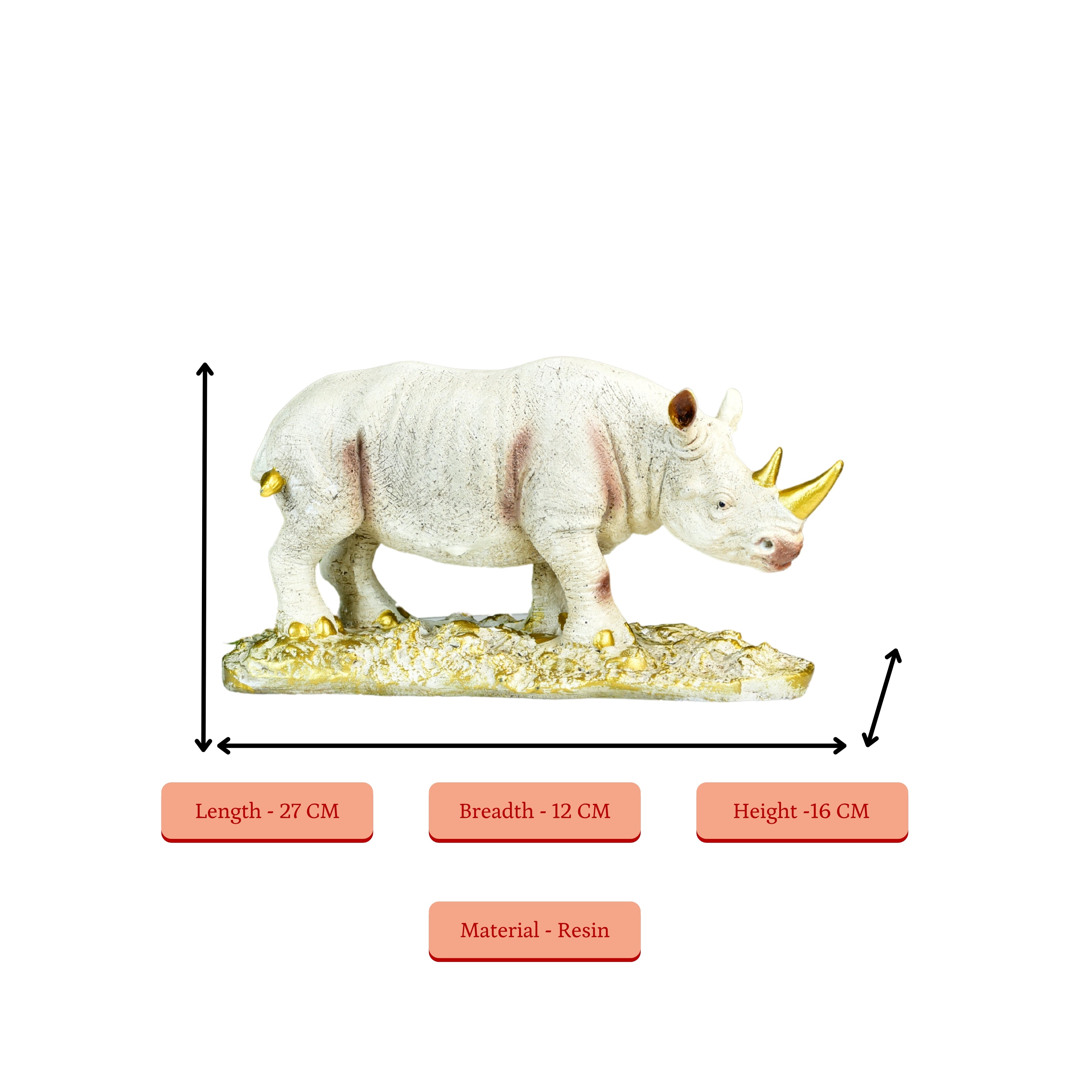 Sowpeace Resin White Rhino Decor - Distacart