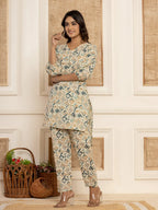 Yufta Cotton Grey Geometric Prin Co-Ord Set
