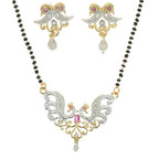 AanyaCentric Gold-plated Mangalsutra Pendant Earring Set & Silver Plated Anklet - Distacart
