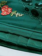 House of Panchhi Teal Net Semi stitched Coding, Sequins and Saroski Stone Work Lehenga Choli