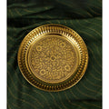 Spillbox Gold-Toned Brass Designer Halwa Thali Pooja Essential