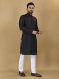 Anaita Black Embroidered Rayon Straight Kurta