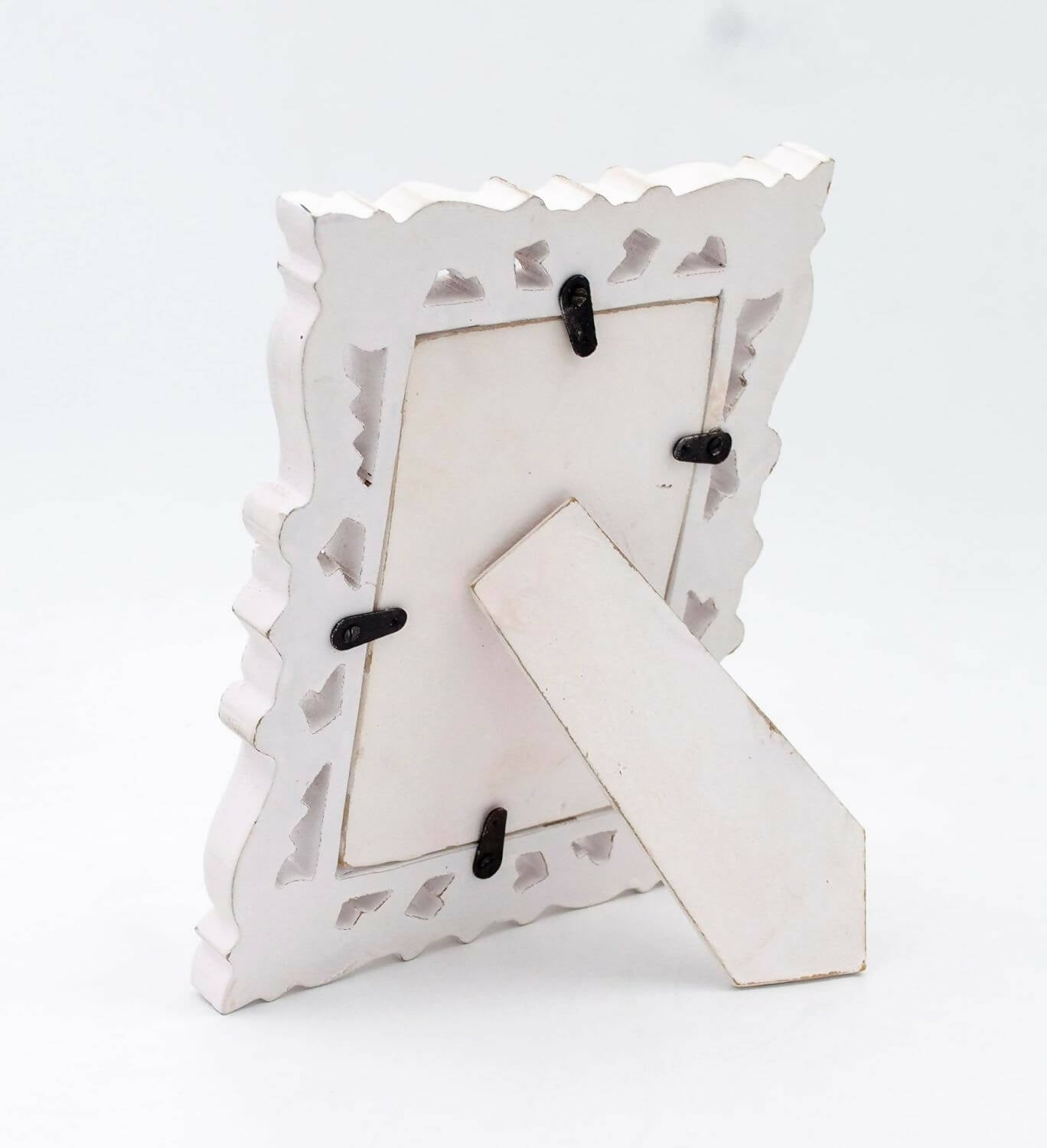 Adan's Homes PF01 Decorative Handcrafted Wooden Photo Frame (White)