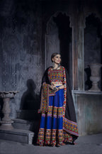 AI Fashion Blue Art Silk Designer Navratri Lehenga Choli Collection