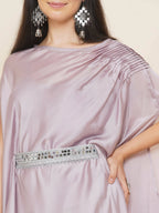 Women Republic Lavender Georgette Assymetical Kurta With Palazzo - Distacart