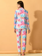 Myshka Women's Multi Printed Coat With Trousers