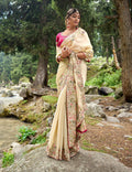 Evanik Pure soft zimmy choo silk embroidery Sequence work Saree with UnStitched Blouse - Distacart