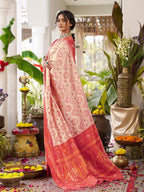 Anaita Cream Silk Woven Saree With Blouse - Distacart