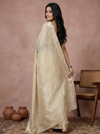 Anaita Cream Cotton Saree With Blouse - Distacart
