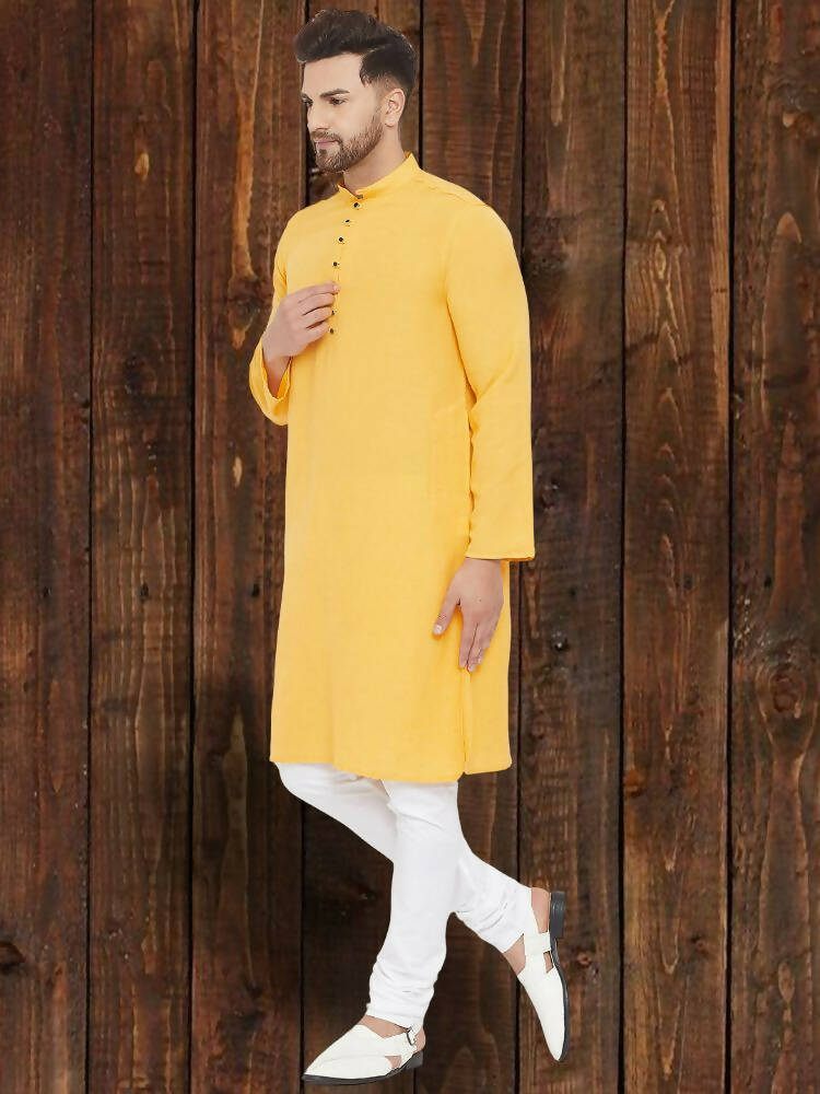 Even Apparels Pure Cotton Yellow Kurta - Yellow