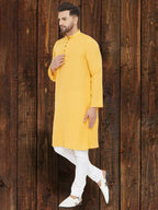 Even Apparels Pure Cotton Yellow Kurta - Yellow