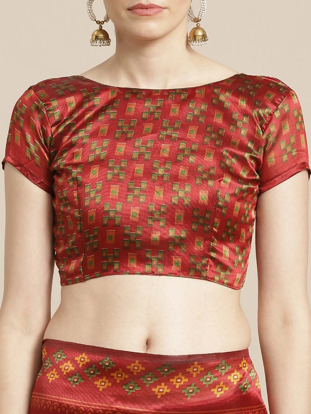 Saree Mall Rust Red & Mustard Yellow Printed Saree - Distacart