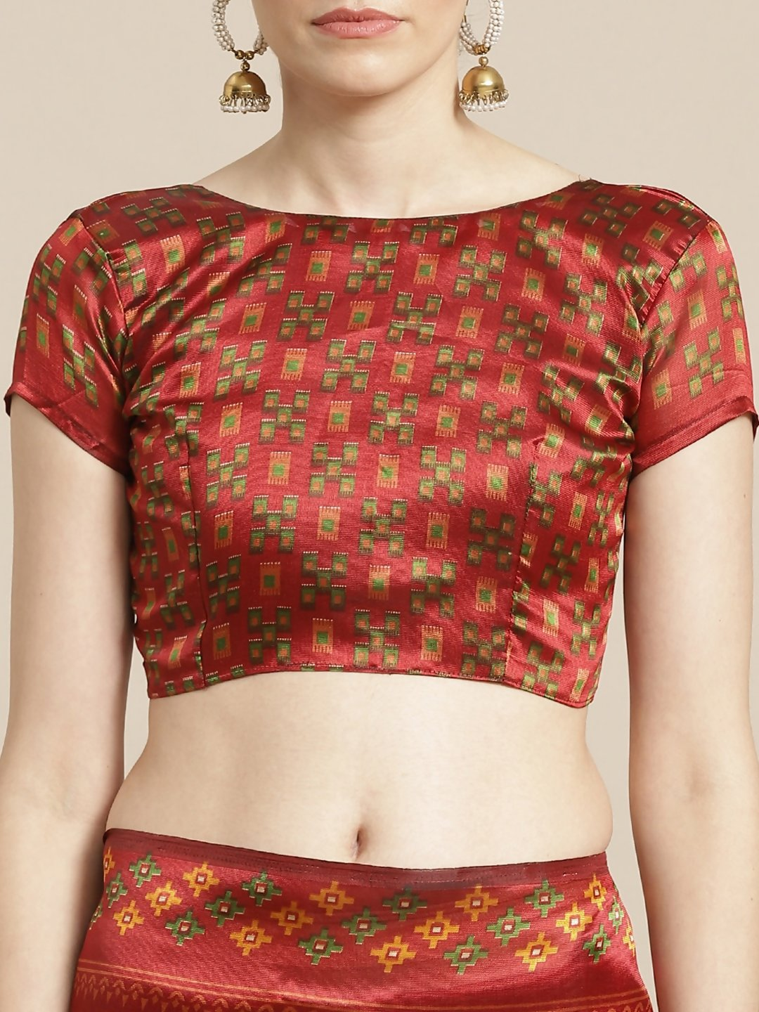 Saree Mall Rust Red & Mustard Yellow Printed Saree - Distacart
