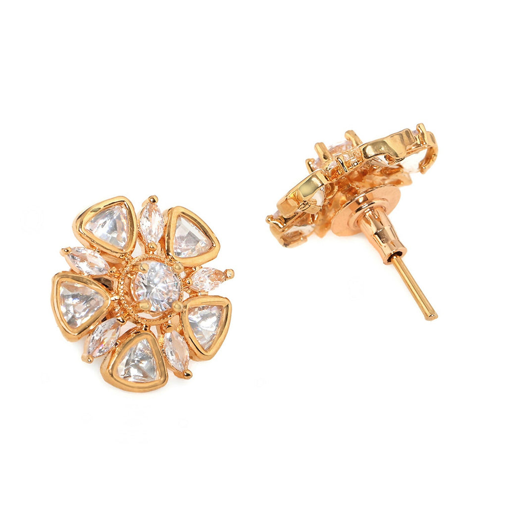 Round Kundan Studs (Gold) - Ruby Raang - Distacart
