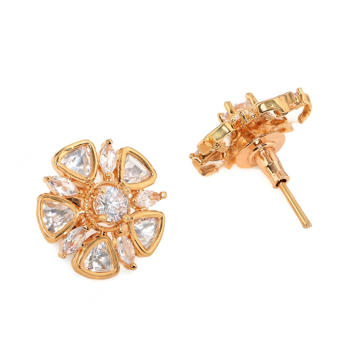 Round Kundan Studs (Gold) - Ruby Raang - Distacart