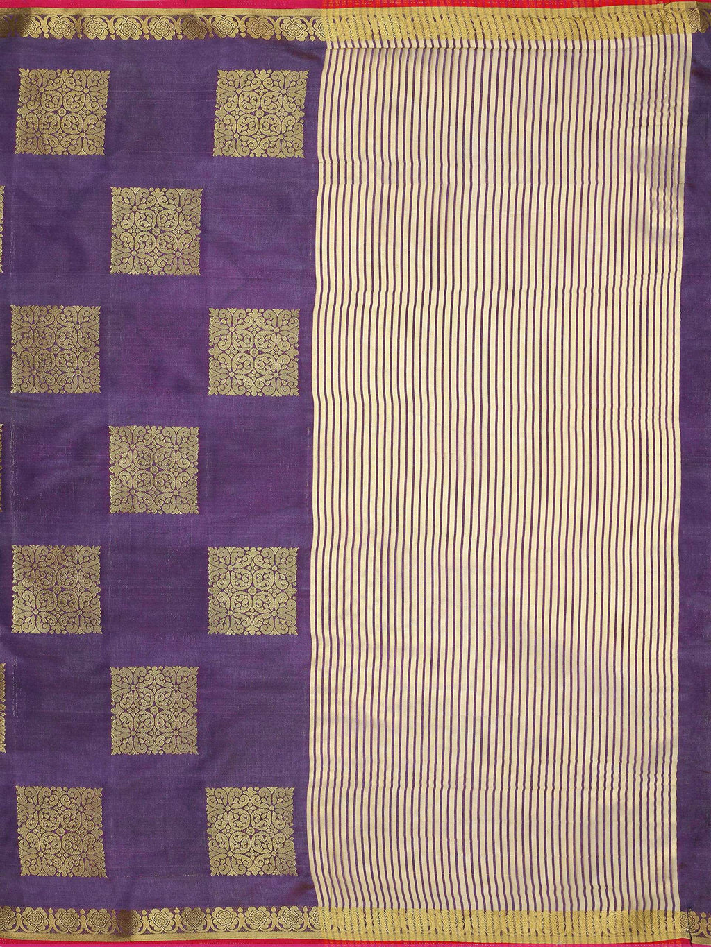 Mimosa Women's Kanchipuram Tussar Silk Purple Saree - Distacart