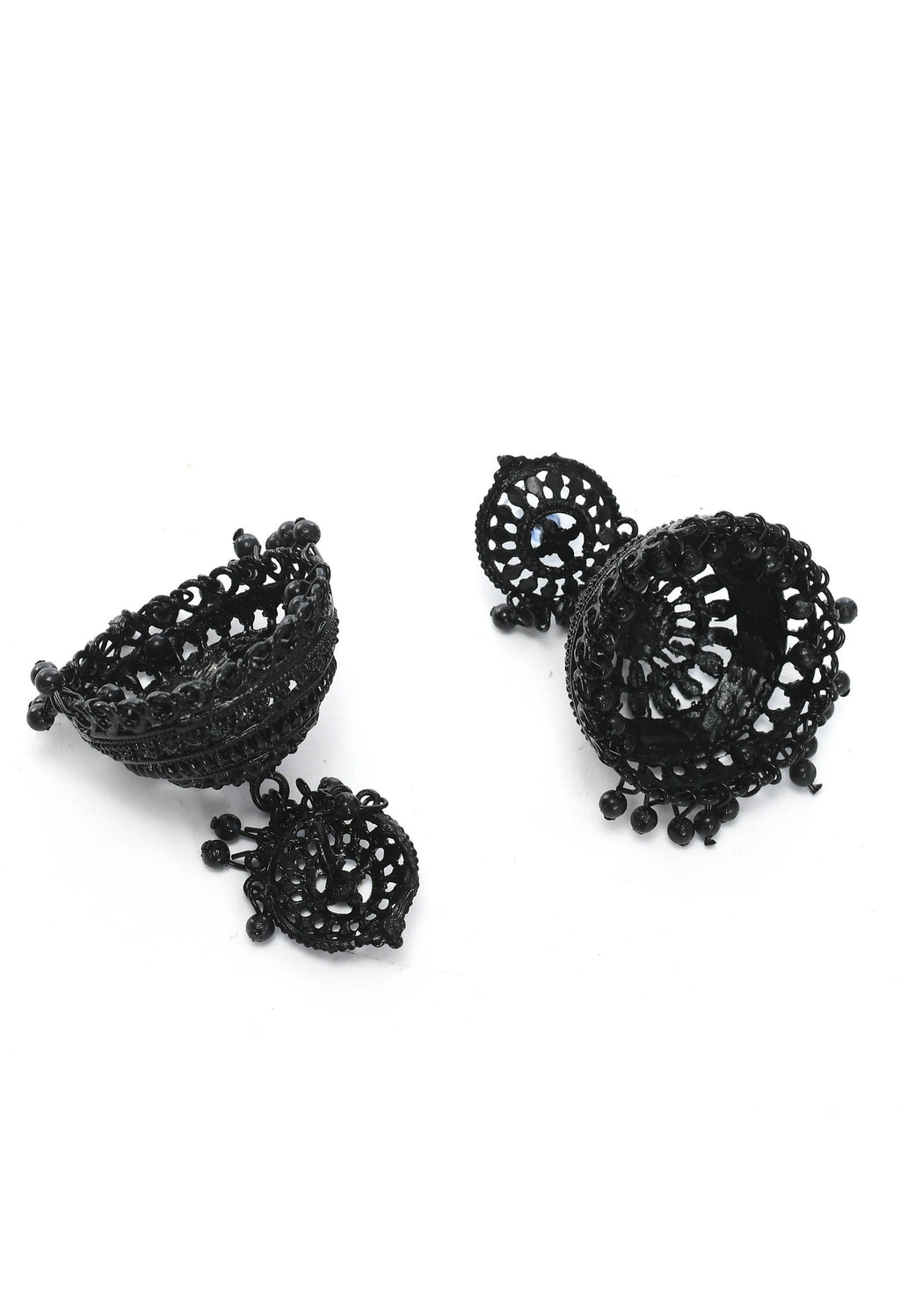 Mominos Fashion Johar Kamal Latest Design Black Color Jhumkas - Distacart