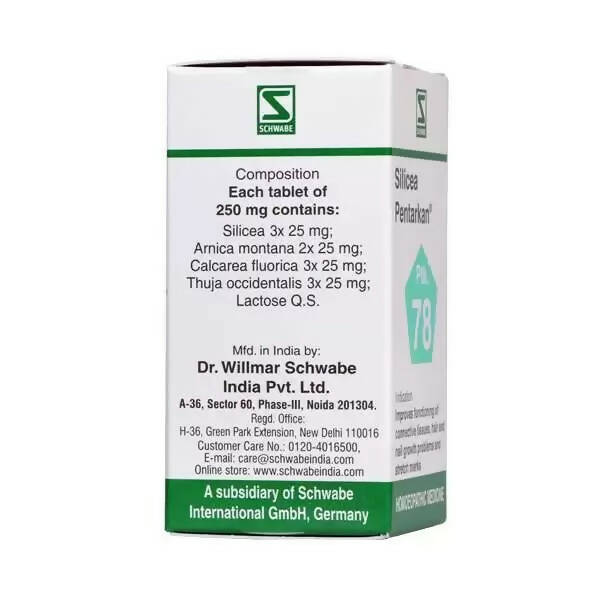 Dr. Willmar Schwabe India Silicea Pentarkan Ptk 78 Tablets - Distacart