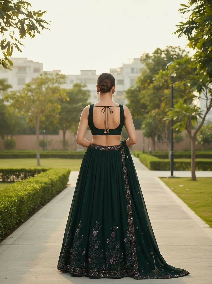 Lehenga Mart Designer Indian Wedding Lehenga Choli-Green - Distacart