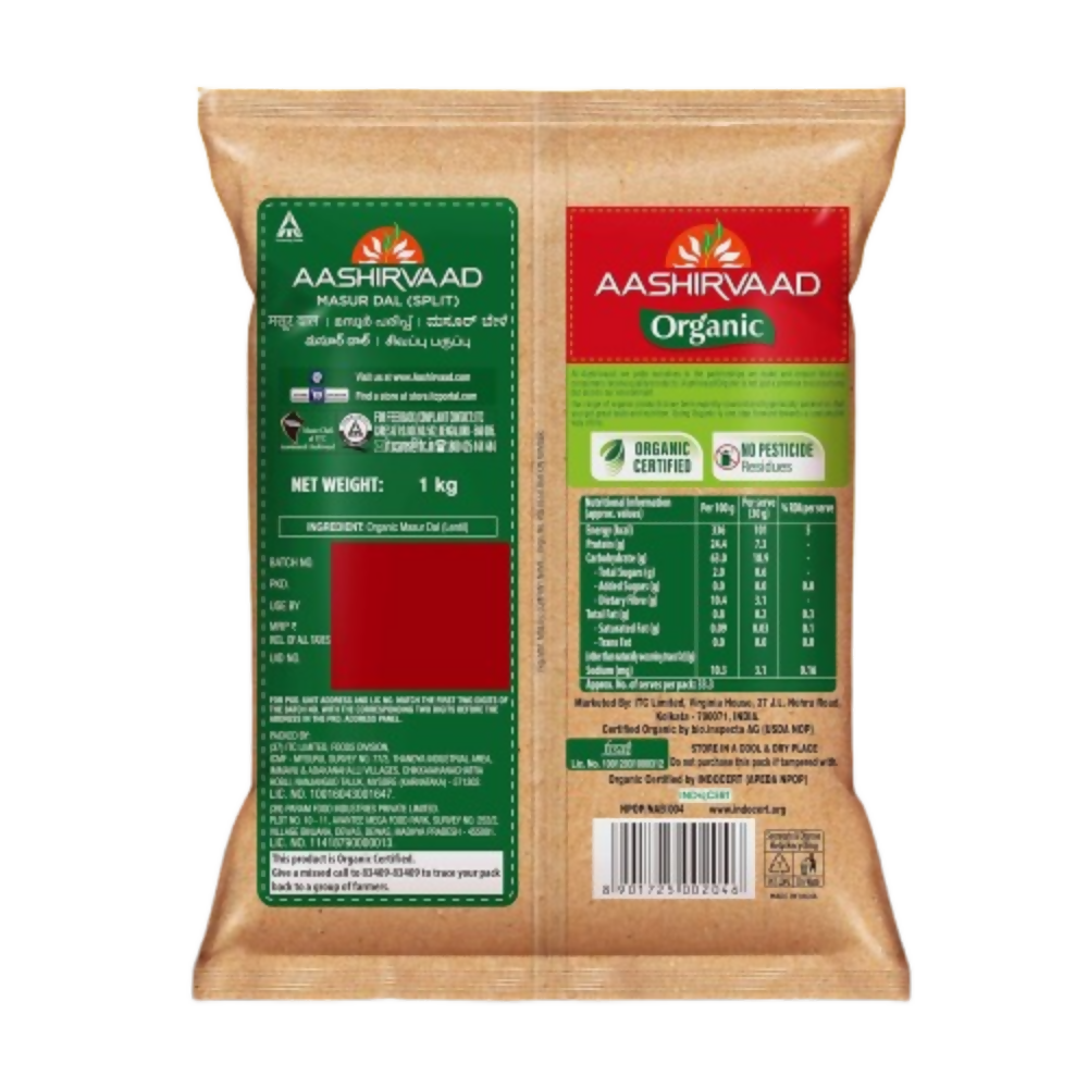 Aashirvaad Organic Masur Dal - Distacart