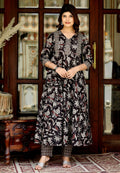 Miravan Women's Yoke Embroidery Anarkali Kurta And Palazzo Set