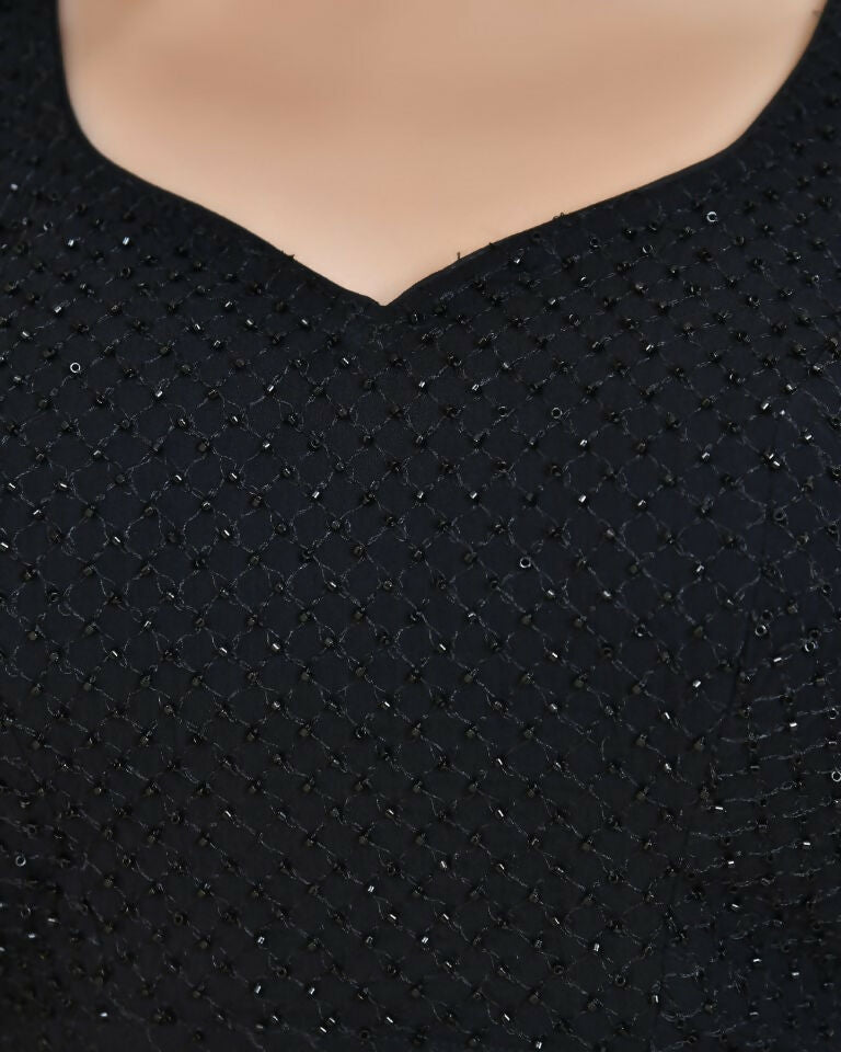 Amodini Designer Studio Black Cutdana Sleeveless Padded Blouse