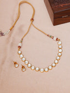 Kundan Choker with Studs Jewellery Set (Gold) - Ruby Raang