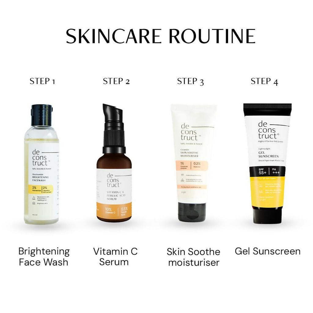 Deconstruct Sun Protect Duo 10% Vitamin C Face Serum + Gel Sunscreen, Get Glowing Skin with Sun Protection, No White Cast, Non Irritating & Lightweight - Distacart