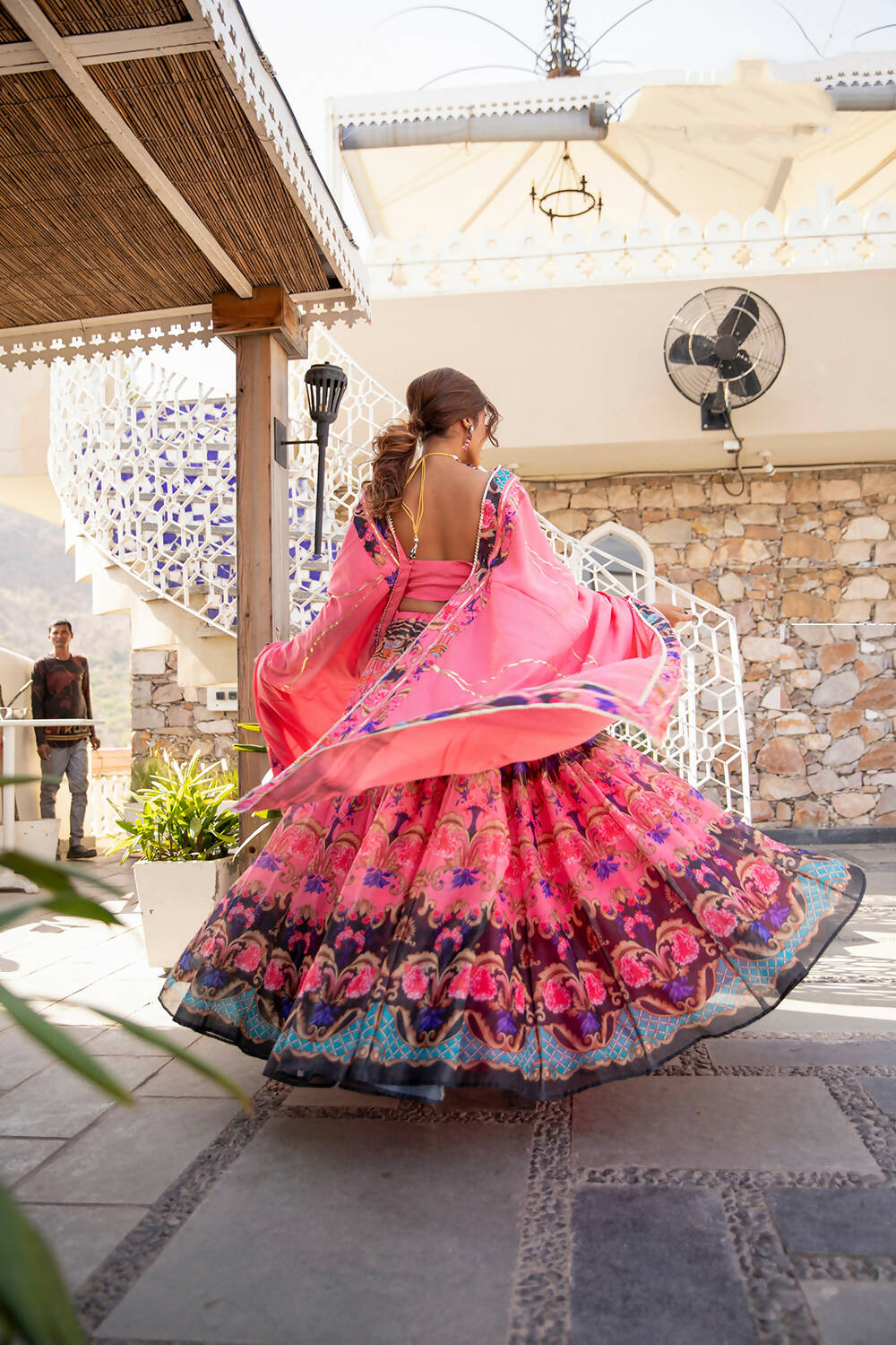 Wedding Designer Pink Chanderi Designer Lehenga - Anbazaar - Distacart