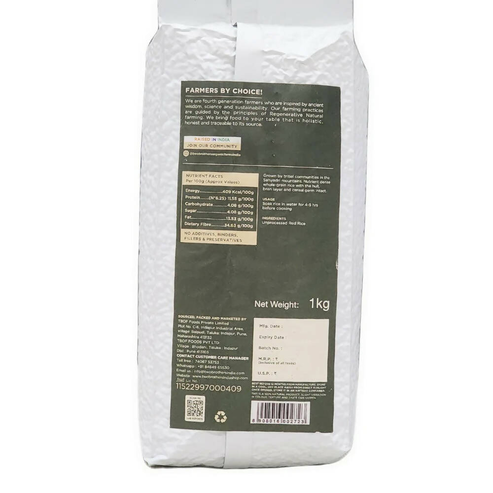 Two Brothers Organic Farms Konkan Red Rice, Unpolished