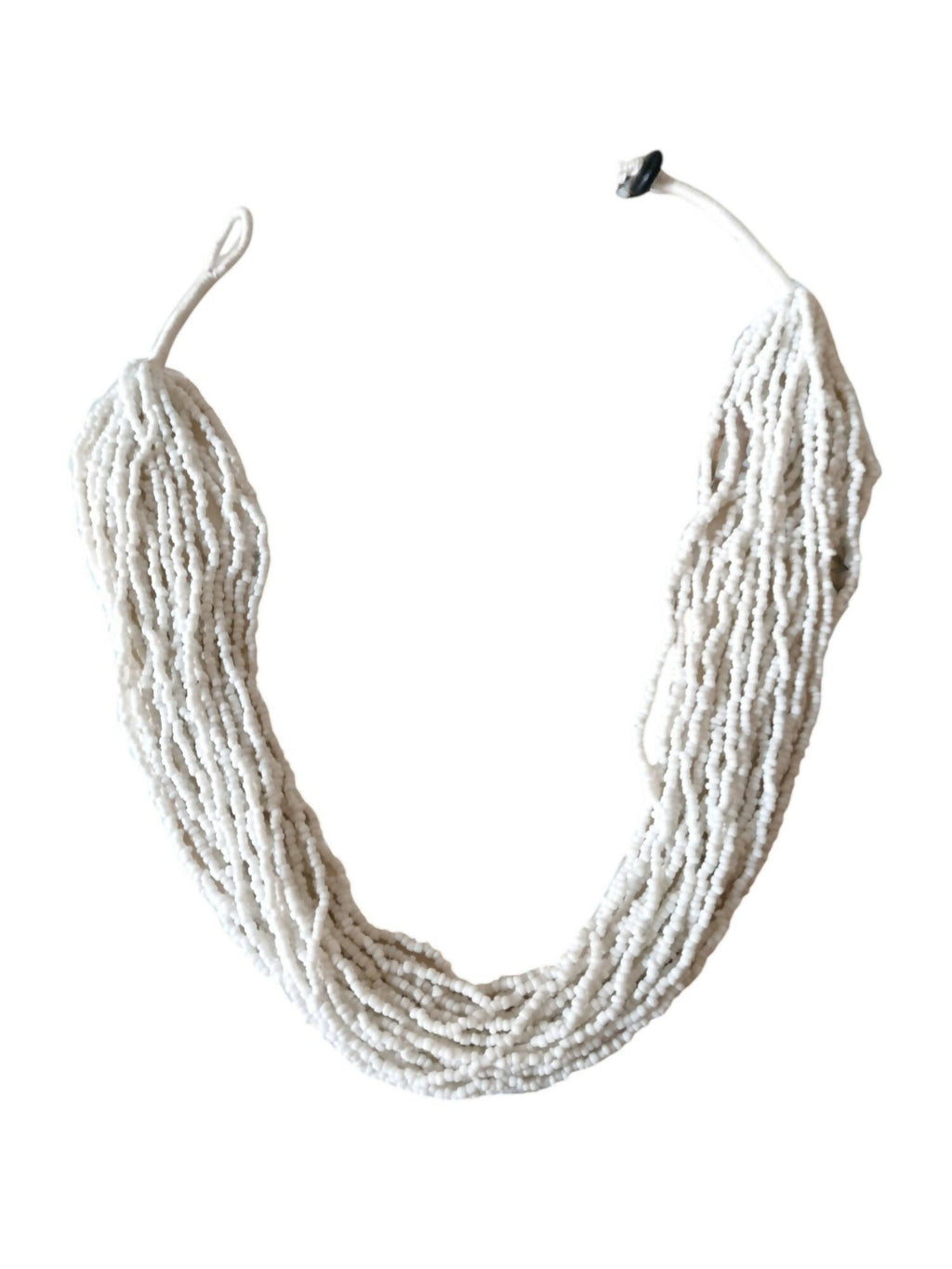 Inhanns Handmade Beaded Multilayer Necklace, 20 Layers - White