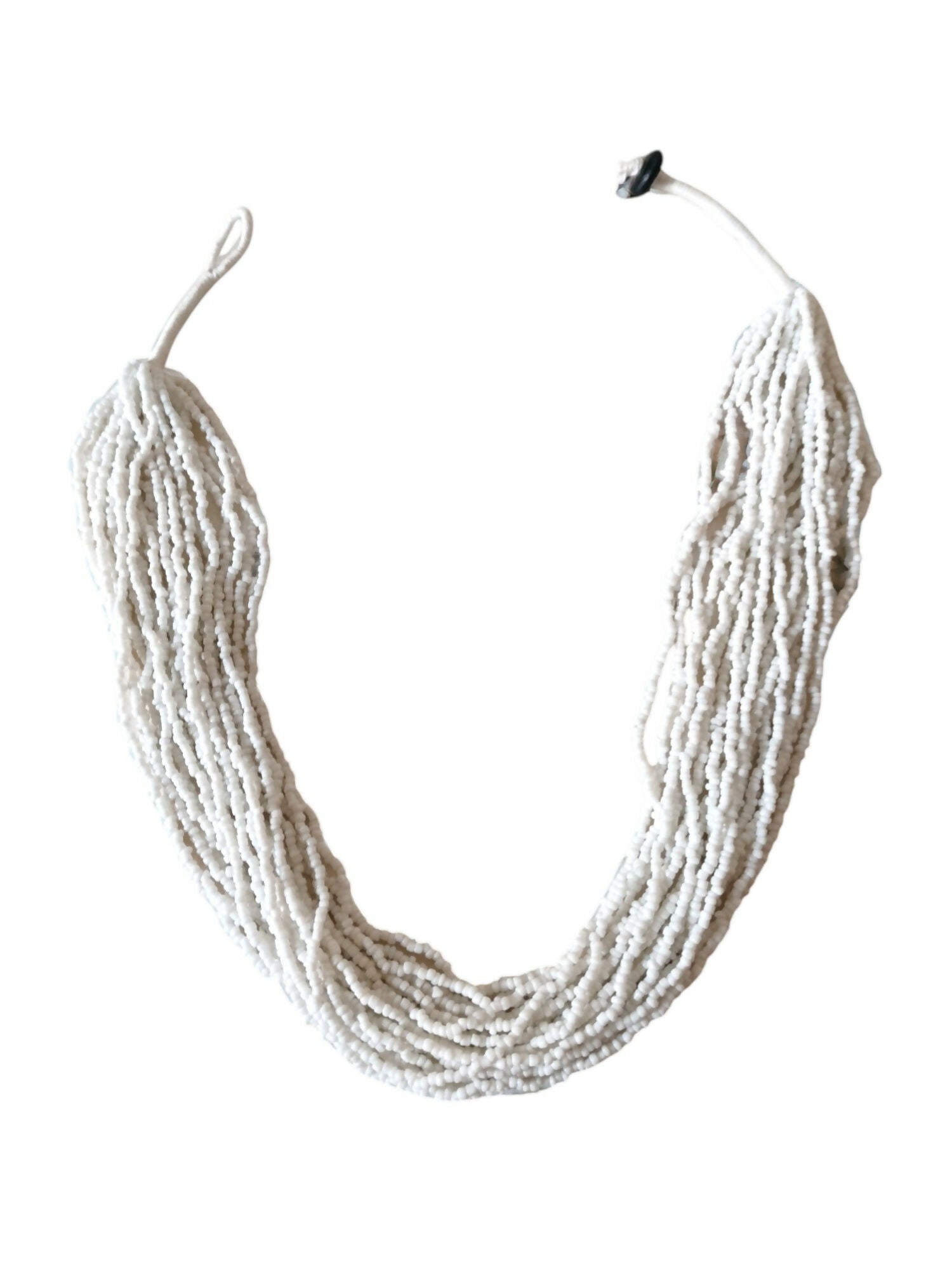 Inhanns Handmade Beaded Multilayer Necklace, 20 Layers - White