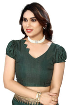 Vamika Green Printed Art Silk Saree