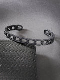 NVR Men's Black Rhodium-Plated Metal Cuff Bracelet - Distacart