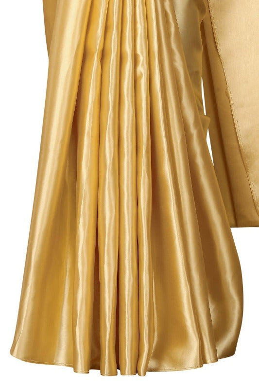  Golden Satin Designer Saree