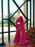 Teeya Creation Rani Color Zimichhu Silk Embroidery Work Saree