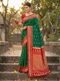 Anaita D Green Silk Woven Saree With Blouse - Distacart