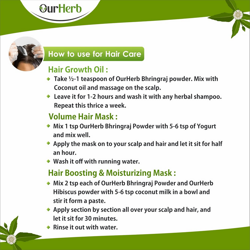 OurHerb Bhringraj Powder For Natural Hair Care