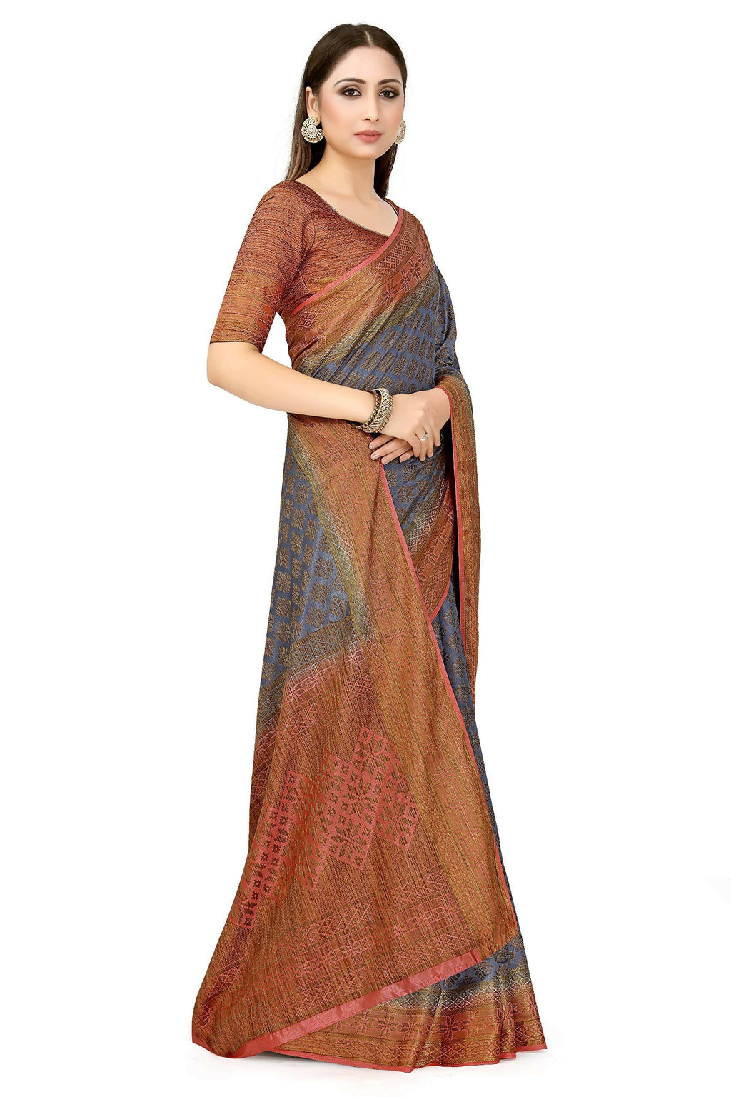 Mimosa Women's Patola Art Silk Grey Saree - Distacart