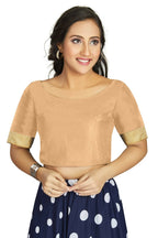Aastha Fashion Women's Beige Art Silk Designer Traditional Readymade Blouse