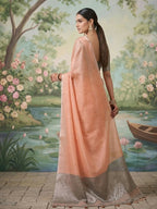 Shree Shyam Fashion Peach Tissue Silk Saree - Distacart