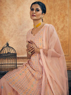 Myra Pink Georgette Embroidered Designer Suit