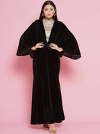 Women Republic Black Velvet Embellished Gown - Distacart