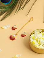 Ruby Raang Noor-E-Laal Pearl Tikka Set - Distacart
