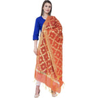 A R SILK Orange Color Vns pastle Chanderi cotton Dupattas and Chunnis