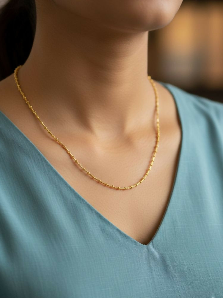 NVR Women Gold Plated Minimal Chain - Distacart